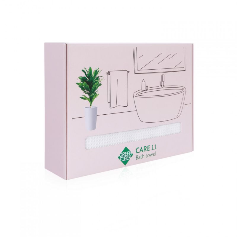 Вафельное банное полотенце Green Fiber CARE 11, молочное